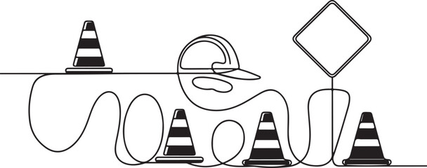 Road Maintenance Icon Set Focuses on the specific function of these items for traffic control and road repair