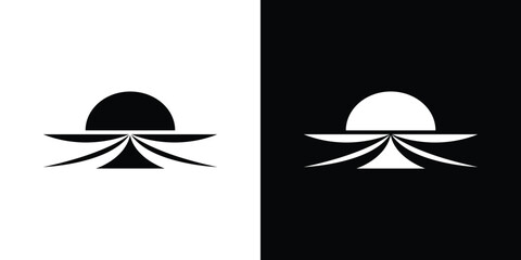 Minimalist tent and sun in black and white © LIMA