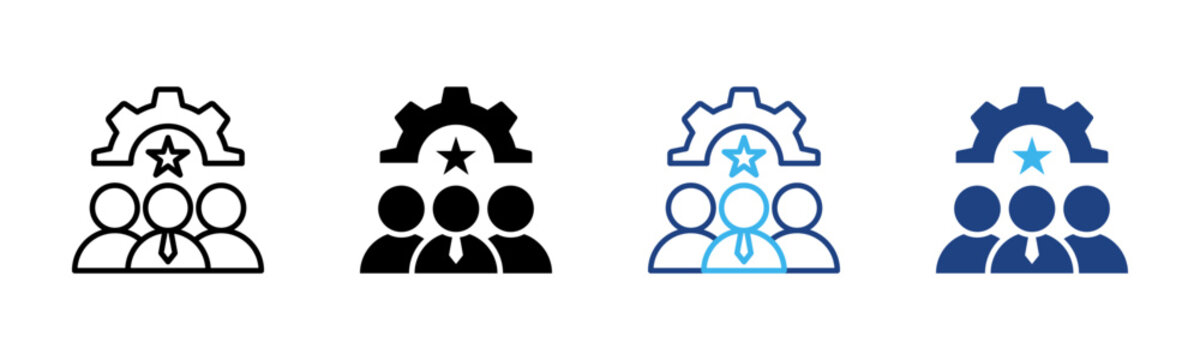 Human Resources icon set multiple style collection