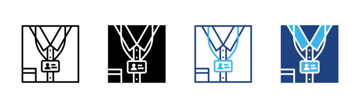 Work Uniform icon set multiple style collection