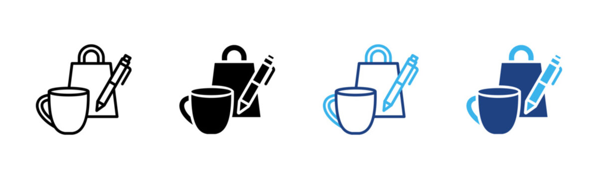 Branded Merchandise icon set multiple style collection