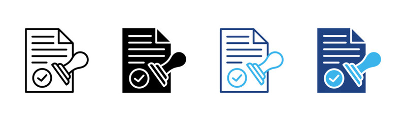Fototapeta premium Company Stamp icon set multiple style collection