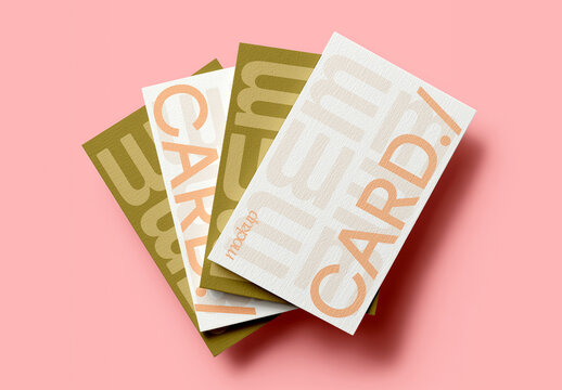 Overlapping Vertical Cards Mockup with Angled Layout