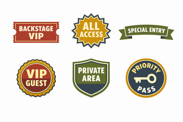 Obraz premium Vip pass and special entry labels for exclusive access to private events