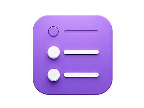 A close-up shot of a purple button on a white background, suitable for use in designs and presentations where a pop of color is needed