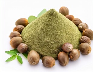 gokshura tribulus terrestris ayurveda herb natural medicinal remedy ingredient isolated on a white background