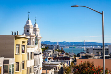 Obraz premium San Francisco Downtown Skyscrapers Sunny Day California