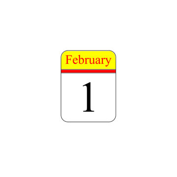Simple calendar with 1st of February subtitle or text.