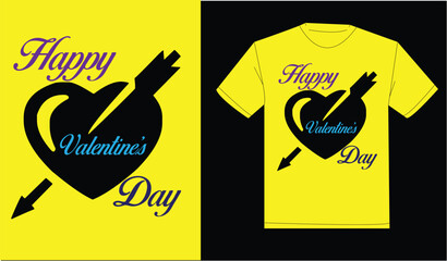 Print ready happy valentine's day t- shirt design.