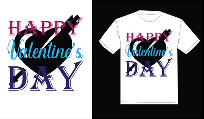Print ready happy valentine's day t- shirt design.