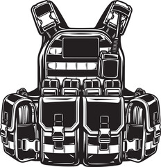 Tactical vest with radio and pouches for tactical gear