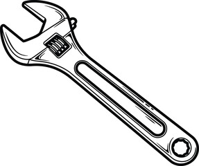 Obraz premium Adjustable Wrench Tool for Repair and Construction Work.