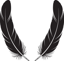 Elegant Black Feathers Silhouette A Symbol of Lightness and Graceful Design Elements