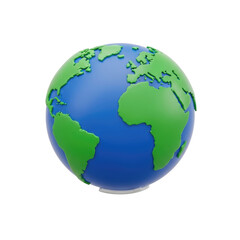 Fototapeta premium A blue and green globe on a white background