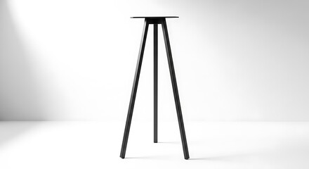 Modern Black Metal Tripod Table Base - Minimalist Industrial Furniture Stand on White Background
