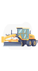 Naklejka premium Heavy Construction Grader Machine Used For Leveling Surfaces On Site