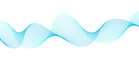 Abstract cyan, blue, and purple flowing wave lines with smooth gradient motion, forming a futuristic digital soundwave mesh for technology and data visualization backgrounds.