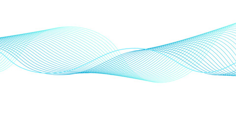 Blue and purple abstract wave lines on transparent with luminous gradient flow, paired with cyan digital soundwave curves on black for modern futuristic motion design