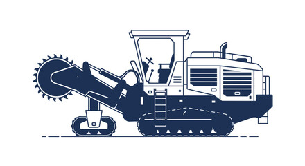 Fototapeta premium Heavy Duty Excavation Machine with Rotating Saw Blade