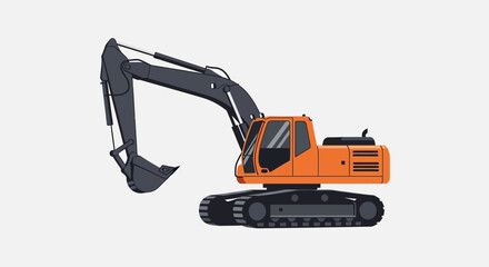 Naklejka premium Heavy Duty Excavator Machine For Construction Site