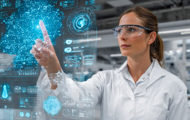 Symbolfoto, Einsatz von Technologie und k&uuml;nstlicher Intelligenz in der Medizin und Forschung, f&uuml;r Diagnose, Analyse, Behandlung, Technologieinnovation, Generative AI