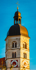 Church on a sunny autumn or indian summer day at Mount Bogenberg, Bogen, Danube, Bavaria, Germany