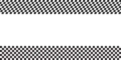 Naklejka premium Black and white checkered pattern in straight and diagonal arrangement. Rally flags or checkerboard backgrounds. Chess game or sport car competition wallpaper. Vector graphic illustration