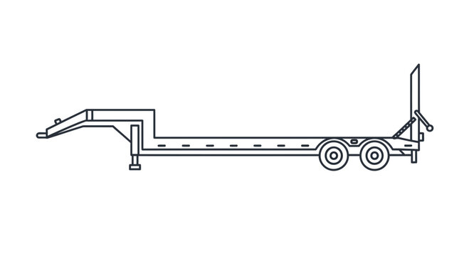 Heavy Duty Gooseneck Trailer Silhouette For Logistics And Transport