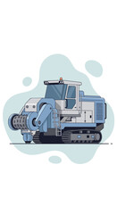 Fototapeta premium Heavy Duty Industrial Road Milling Machine In Service