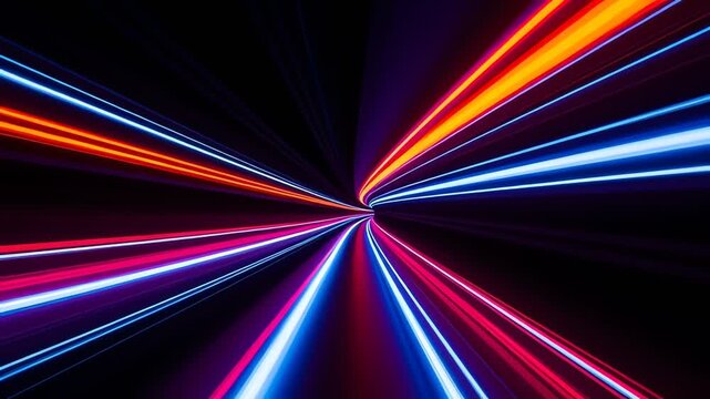 Abstract Light Trails Speed Motion Blur Background.