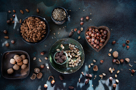 Dry nuts flatlay 