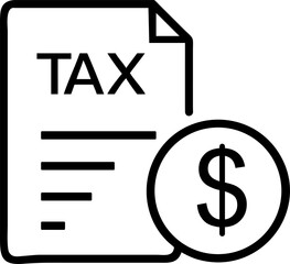 Business tax revenue increase and analytics symbol icon with editable stroke.
