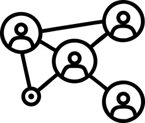 Black Minimalist Share Icon, Simple Linear Networking Symbol for Social Media, Connection, and Content Distribution