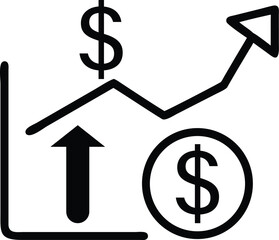 Obraz premium money and profit outline icon collection featuring