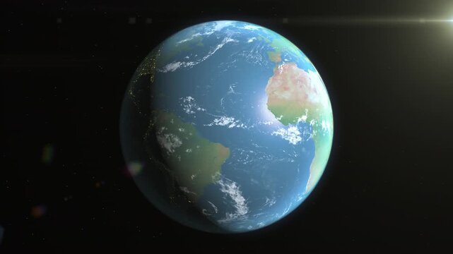 Location and map of Spain on the surface of the earth at day.