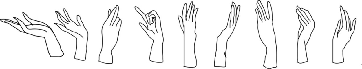 Sequence of hand gestures in a line