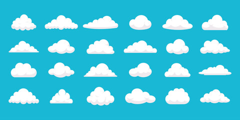 Big Collection of White Cloud Illustration Design &ndash;A premium and extensive collection of white cloud illustration designs created for professional and creative use.