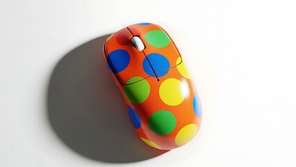 Colorful gift box with polka dots and stars wrapping paper