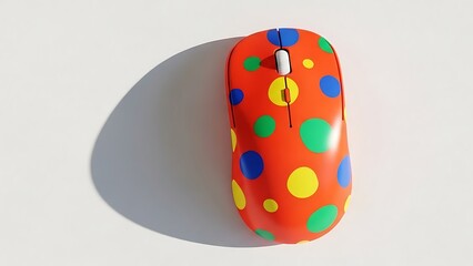 Colorful polka dot computer mouse with rainbow polka dots wireless