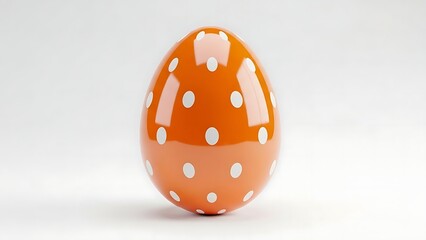 Colorful polka dot egg on white background polka dots shiny