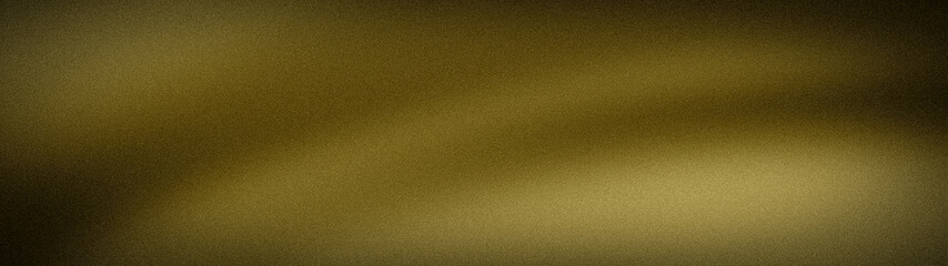 Fototapeta premium Abstract wide grainy background with a dark blurred gradient in gold, brass, and olive tones as a sophisticated textured banner for luxury branding and web design