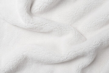White faux fur fabric texture background