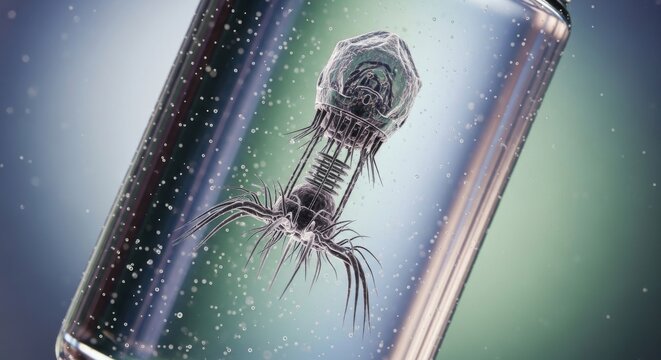 Microscopic view of a tardigrade in water