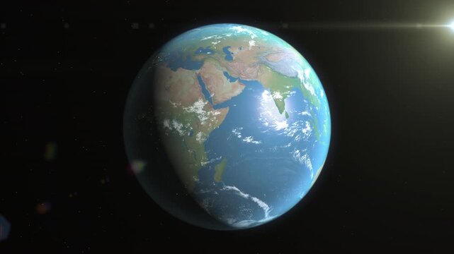 Location and map of Sri Lanka on the surface of the earth at day.