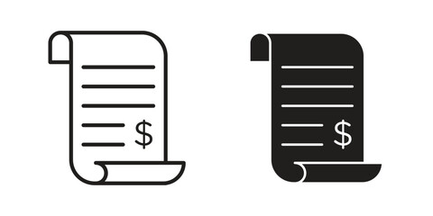 Obraz premium Billing icon. Line and Silhouette Icon Set.