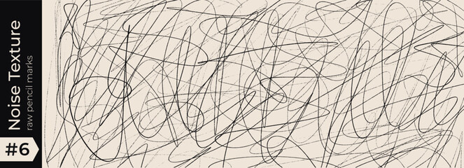 Obraz premium Messy pencil noise texture with scribble scratch messy and pen sketch squiggle background. Random doodle tangle with line drawing marker and pattern ballpoint scrawl. Illustration editable vector set