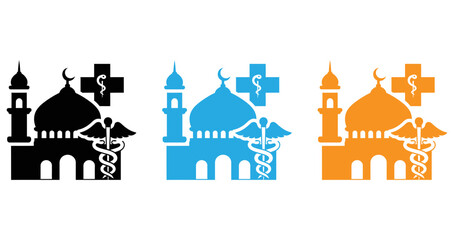 Iconic silhouettes of architectural landmarks from different cultures isolated on transparent background, Vector © Md