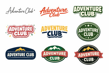 Obraz premium Adventure club logo collection with diverse typography and color styles
