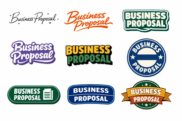 Obraz premium Various business proposal logos and designs in different styles