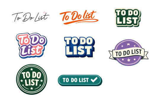 Creative to do list designs in various styles and colors